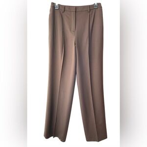 Kate Hill Trouser Dress Pants Embedded Crease Woolmark Blend Brown Size 8P